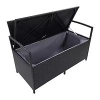 Parksville Resin Wicker Storage Patio Bench