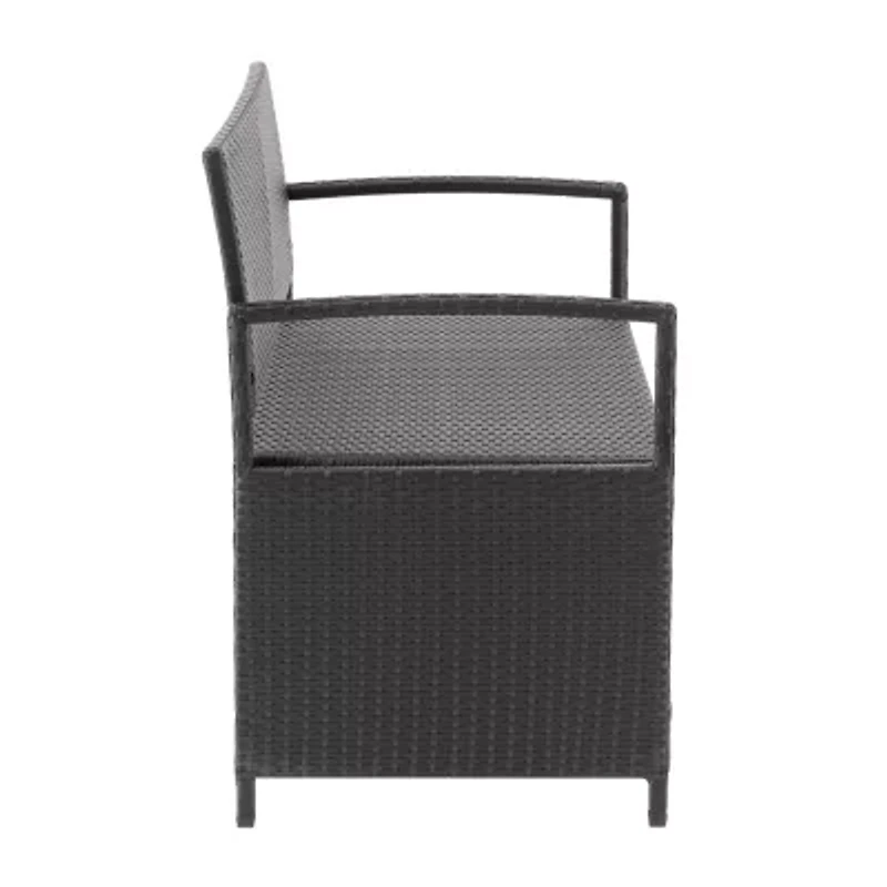 Parksville Resin Wicker Storage Patio Bench