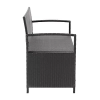 Parksville Resin Wicker Storage Patio Bench