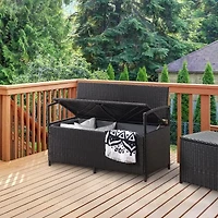 Parksville Resin Wicker Storage Patio Bench