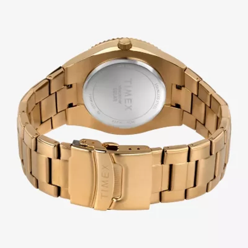 Timex Mens Solar Premium Gold Tone Stainless Steel Bracelet Watch Tw2v53900ji