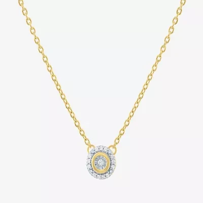 (G-H / Si2-I1) Womens Diamond Accent Lab Grown Diamond 10K Gold 18 Inch Pendant Necklace