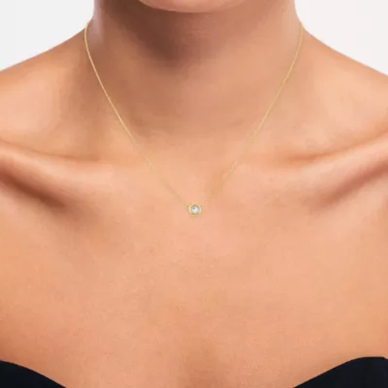 (G-H / Si2-I1) Womens Diamond Accent Lab Grown White Diamond 10K Gold 18 Inch Pendant Necklace