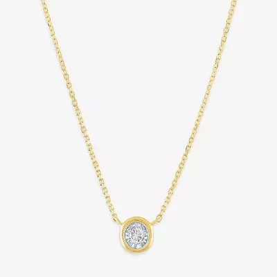 (G-H / Si2-I1) Womens Diamond Accent Lab Grown White Diamond 10K Gold 18 Inch Pendant Necklace