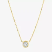 (G-H / Si2-I1) Womens Diamond Accent Lab Grown White Diamond 10K Gold 18 Inch Pendant Necklace