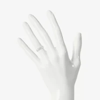 5.20mm Unisex Adult 1/3 CT. T.W. Natural White Diamond 10K White Gold Round Side Stone Wedding Ring Set