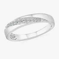 5.20mm Unisex Adult 1/3 CT. T.W. Natural White Diamond 10K White Gold Round Side Stone Wedding Ring Set