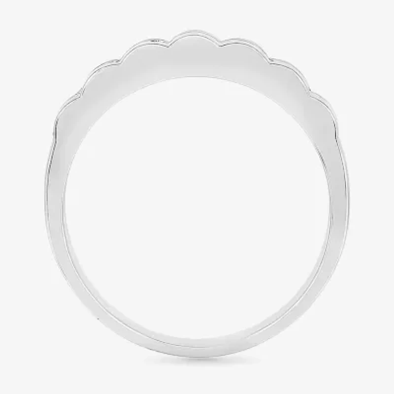 5.20mm Unisex Adult 1/4 CT. T.W. Natural White Diamond 10K White Gold Round Side Stone Wedding Ring Set