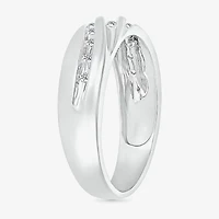 4.25mm Unisex Adult 1/2 CT. T.W. Natural White Diamond 10K White Gold Round Side Stone Wedding Ring Set