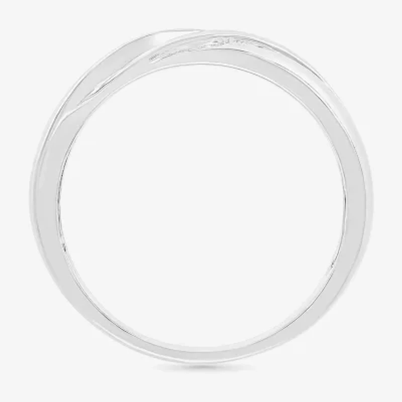 4.25mm Unisex Adult 1/2 CT. T.W. Natural White Diamond 10K White Gold Round Side Stone Wedding Ring Set