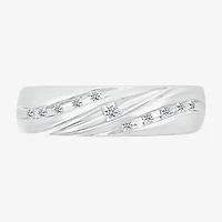 4.25mm Unisex Adult 1/2 CT. T.W. Natural White Diamond 10K White Gold Round Side Stone Wedding Ring Set