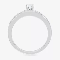 5.00mm Unisex Adult 1 CT. T.W. Natural White Diamond 10K White Gold Round Side Stone Wedding Ring Set