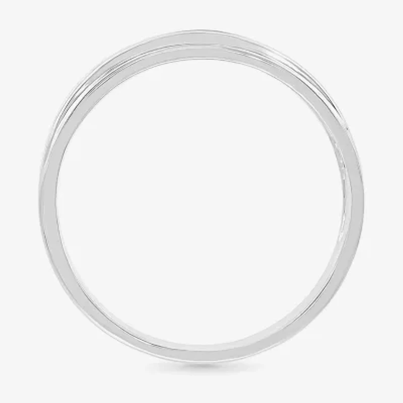 5.00mm Unisex Adult 1 CT. T.W. Natural White Diamond 10K White Gold Round Side Stone Wedding Ring Set