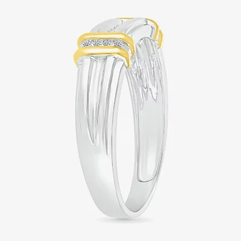 5.10mm Unisex Adult 1/4 CT. T.W. Natural White Diamond 10K Two Tone Gold Marquise Halo Side Stone Ring Set
