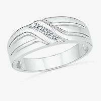 4.00mm Unisex Adult 1/3 CT. T.W. Natural White Diamond 10K White Gold Round Wedding Ring Set