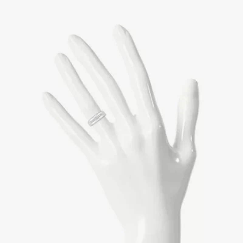 6.00mm Unisex Adult 1/2 CT. T.W. Natural White Diamond 10K White Gold Round Halo Side Stone Ring Set