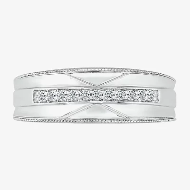 6.00mm Unisex Adult 1/2 CT. T.W. Natural White Diamond 10K White Gold Round Halo Side Stone Ring Set