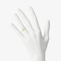 3.60mm Unisex Adult 1/5 CT. Natural White Diamond 10K Gold Round Side Stone Wedding Ring Set