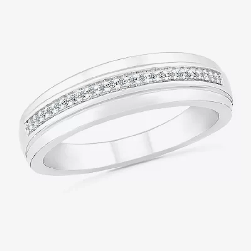 4.45mm Unisex Adult 1/4 CT. T.W. Natural White Diamond 10K White Gold Round Halo Side Stone Ring Set