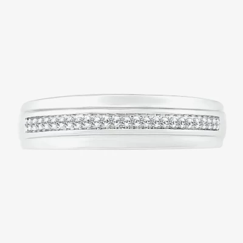 4.45mm Unisex Adult 1/4 CT. T.W. Natural White Diamond 10K White Gold Round Halo Side Stone Ring Set