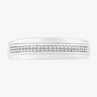 4.45mm Unisex Adult 1/4 CT. T.W. Natural White Diamond 10K White Gold Round Halo Side Stone Ring Set