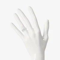 4.65mm Unisex Adult 1/4 CT. T.W. Natural White Diamond 10K White Gold Marquise Side Stone Wedding Ring Set