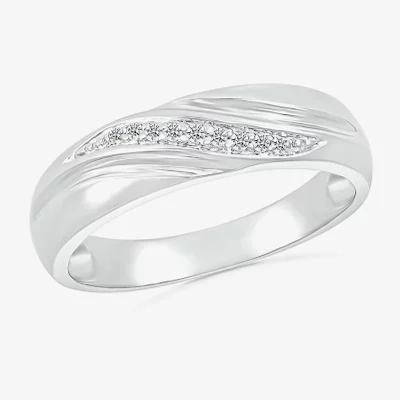 4.65mm Unisex Adult 1/4 CT. T.W. Natural White Diamond 10K White Gold Marquise Side Stone Wedding Ring Set