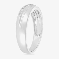 4.65mm Unisex Adult 1/4 CT. T.W. Natural White Diamond 10K White Gold Marquise Side Stone Wedding Ring Set