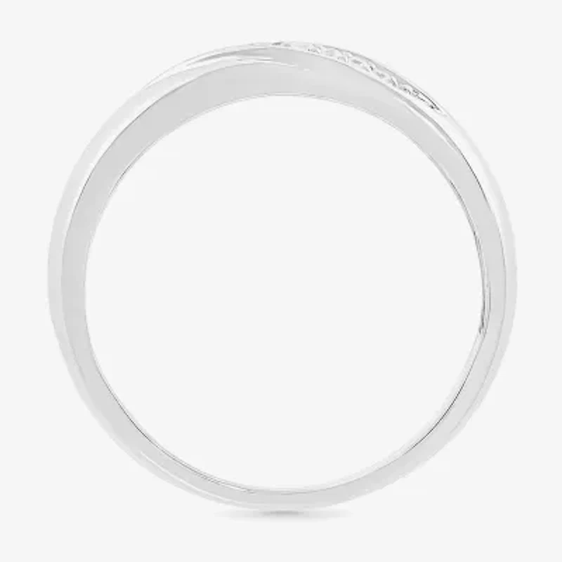 4.65mm Unisex Adult 1/4 CT. T.W. Natural White Diamond 10K White Gold Marquise Side Stone Wedding Ring Set