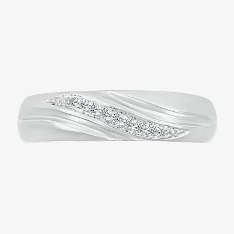 4.65mm Unisex Adult 1/4 CT. T.W. Natural White Diamond 10K White Gold Marquise Side Stone Wedding Ring Set
