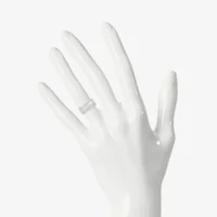 4.90mm Unisex Adult 3/8 CT. T.W. Natural White Diamond 10K White Gold Side Stone Wedding Ring Set
