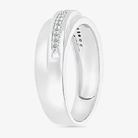 4.90mm Unisex Adult 3/8 CT. T.W. Natural White Diamond 10K White Gold Side Stone Wedding Ring Set