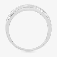 4.90mm Unisex Adult 3/8 CT. T.W. Natural White Diamond 10K White Gold Side Stone Wedding Ring Set