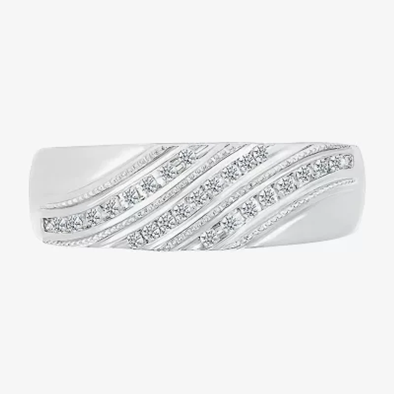 5.20mm Unisex Adult 1/3 CT. T.W. Natural White Diamond 10K White Gold Marquise Halo Side Stone Ring Set