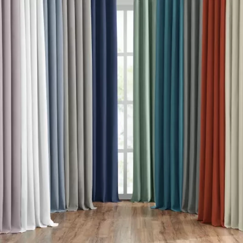 Fieldcrest Heritage Davina Solid Grommet Top Energy Saving 100% Blackout Single Curtain Panel