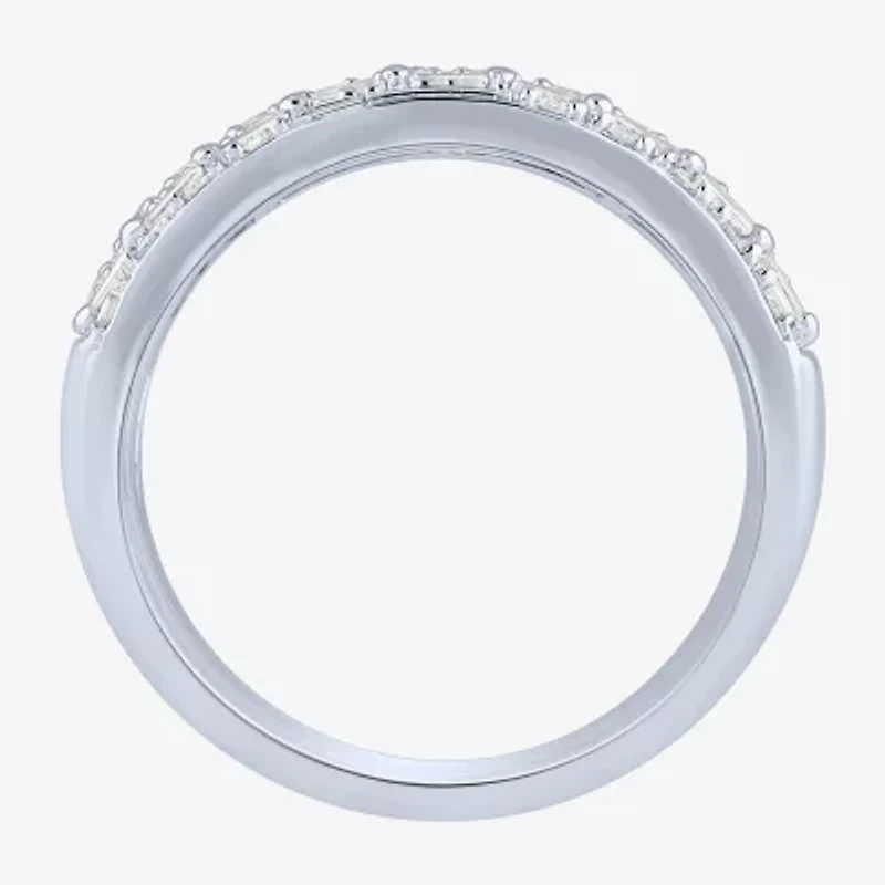 (H-I / I1) Womens 5/8 CT. T.W. Lab Grown White Diamond 10K Gold Anniversary Band