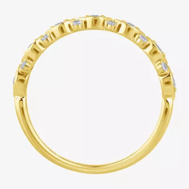 (H / I1) Womens 1/4 CT. T.W. Lab Grown White Diamond 10K Gold Anniversary Band