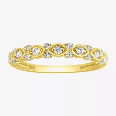 (H / I1) Womens 1/4 CT. T.W. Lab Grown White Diamond 10K Gold Anniversary Band