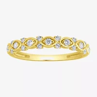 (H / I1) Womens 1/4 CT. T.W. Lab Grown White Diamond 10K Gold Anniversary Band