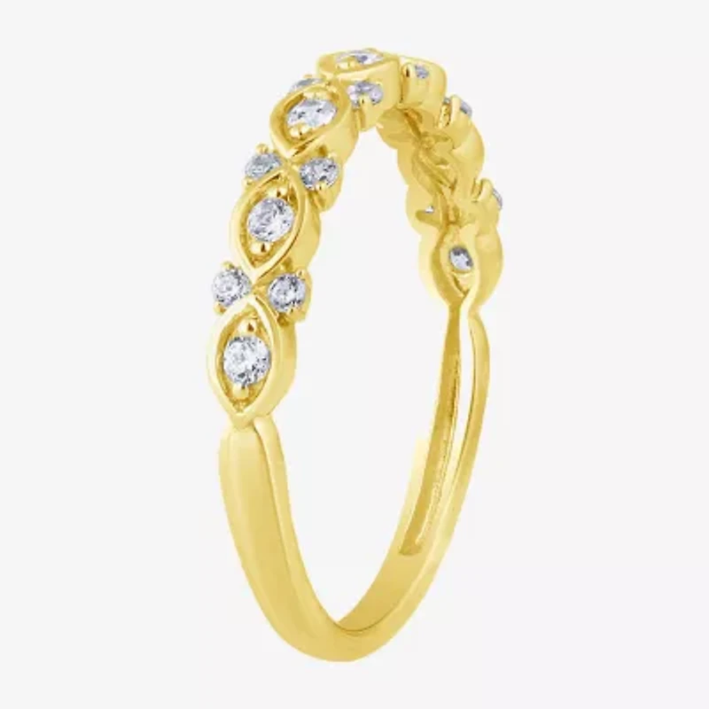 (H / I1) Womens 1/4 CT. T.W. Lab Grown White Diamond 10K Gold Anniversary Band