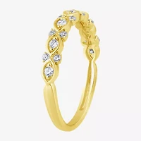 (H / I1) Womens 1/4 CT. T.W. Lab Grown White Diamond 10K Gold Anniversary Band