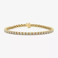 I/ I2 Womens CT. T.W. Lab Grown White Diamond 14K Gold Over Silver Tennis Bracelet