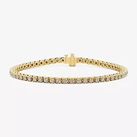 I / I2) Womens CT. T.W. Lab Grown White Diamond 14K Gold Over Silver Tennis Bracelet