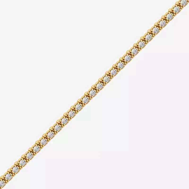 I / I2) Womens CT. T.W. Lab Grown White Diamond 14K Gold Over Silver Tennis Bracelet