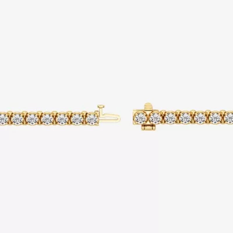 I / I2) Womens CT. T.W. Lab Grown White Diamond 14K Gold Over Silver Tennis Bracelet