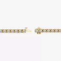 I / I2) Womens CT. T.W. Lab Grown White Diamond 14K Gold Over Silver Tennis Bracelet
