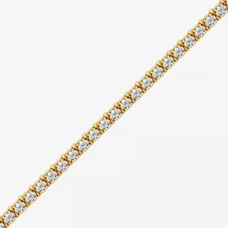 I / I2) Womens CT. T.W. Lab Grown White Diamond 14K Gold Over Silver Tennis Bracelet