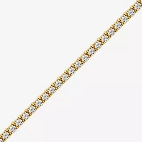 I / I2) Womens CT. T.W. Lab Grown White Diamond 14K Gold Over Silver Tennis Bracelet