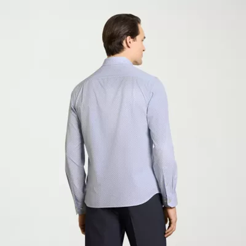 Van Heusen Allway Stretch Performance Mens Long Sleeve Regular Fit Button-Down Shirt