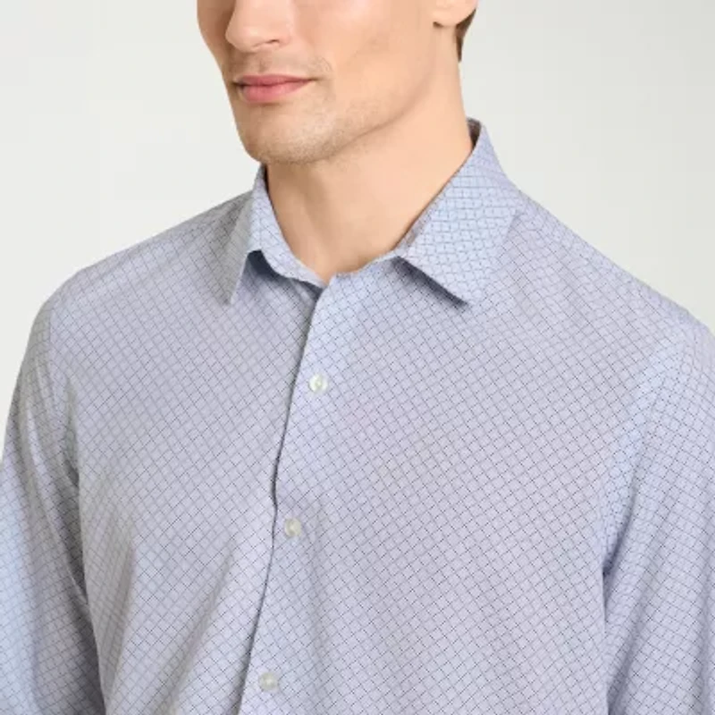 Van Heusen Allway Stretch Performance Mens Long Sleeve Regular Fit Button-Down Shirt